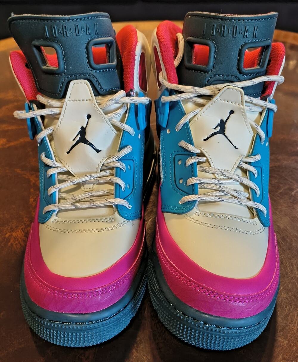 Jordan Spizike GS Athletic Sneakers Mid Top Colorblock Blue/White/Pink 5.5Y